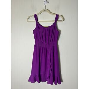Gianni Bini Purple Mini Ruffle Dress